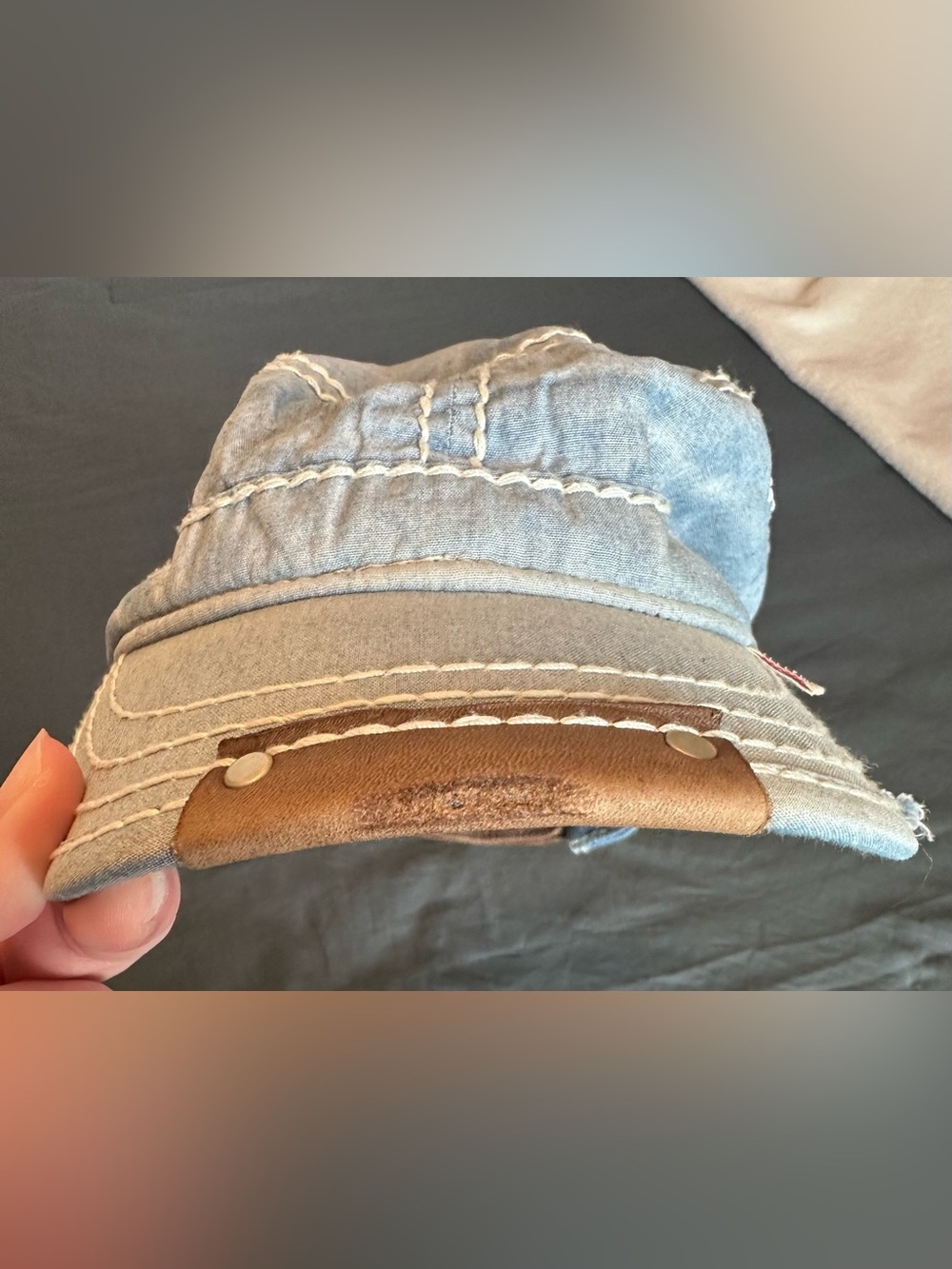 VTG Y2K True Religion Light Blue Distressed Cotton Cadet - Picture 5 of 11